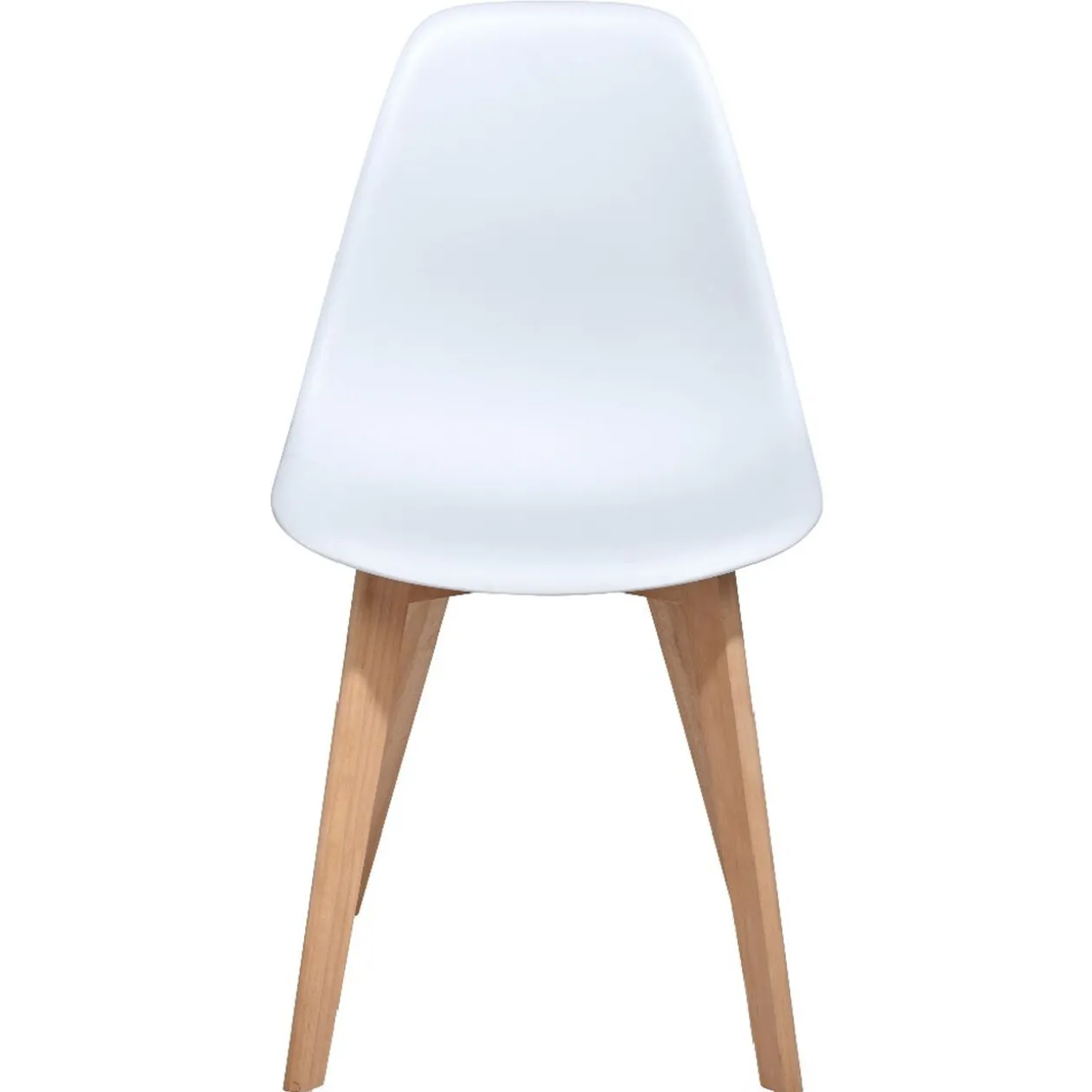 Chaise Chloé blanche pieds hêtre L.47 x P.52 x H.85 cm - Lot de 2