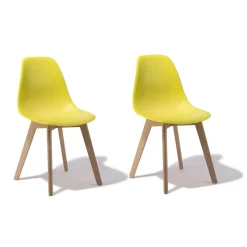 Chaise Chloé jaune citron x 2