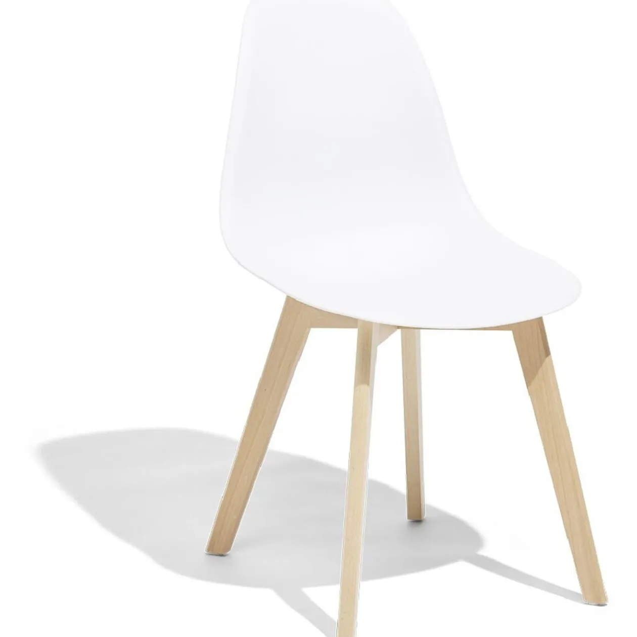 Chaise Chloé naturel et blanc L45,5xP52xH85cm
