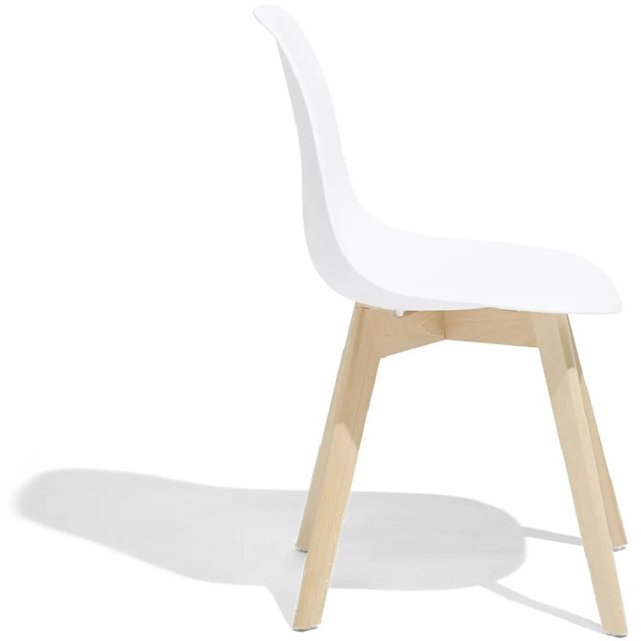 Chaise Chloé naturel et blanc L45,5xP52xH85cm