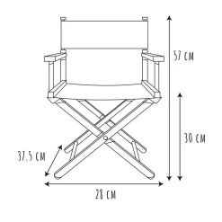Chaise directeur enfant Little Princesse bois naturel et rose H57cm