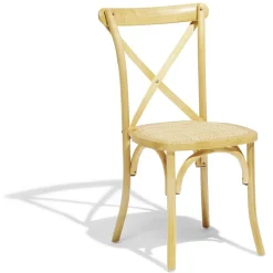 Chaise empilable Juliette dos croisé 46x52x89cm bois naturel
