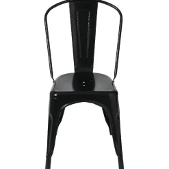 Chaise en métal noire industriel