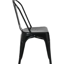 Chaise en métal noire industriel