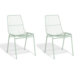Chaise Eole vert d’eau x2