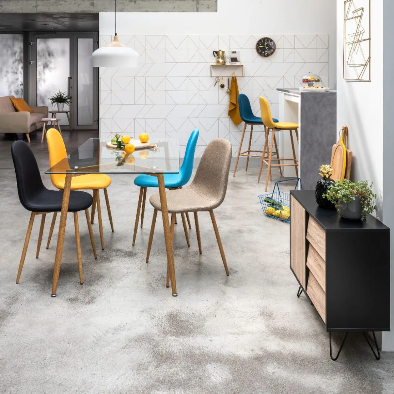 Chaise Gaby jaune moutarde x 2