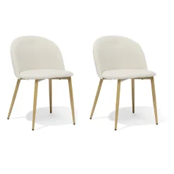 Chaise Gaëlle Blanc crème L.58 x P.54 x H.75 cm - Lot de 2