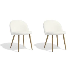 Chaise Gaëlle blanche poils courts x 2