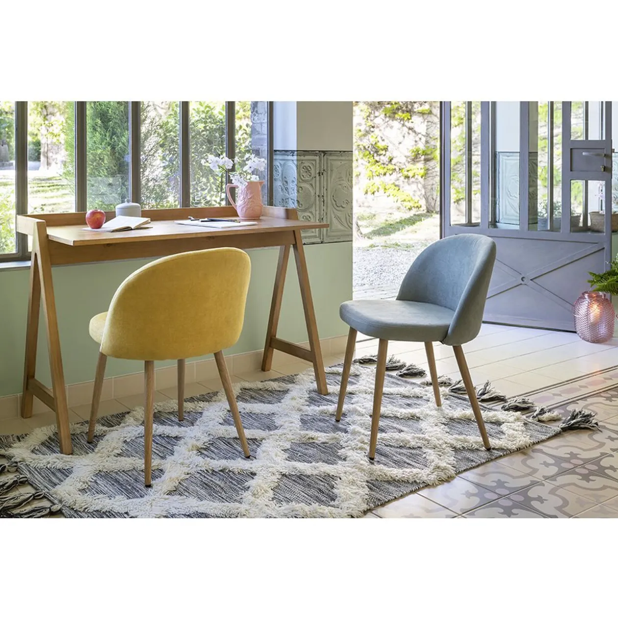 Chaise Gaëlle moutarde x2