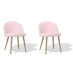 Chaise Gaëlle rose poils courts x 2