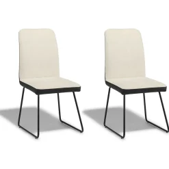 Chaise Higgins noire et écrue x2