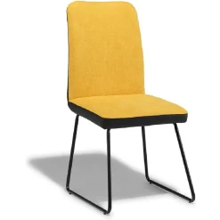 Chaise Higgins noire et moutarde x2