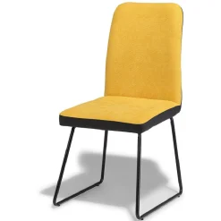 Chaise Higgins noire et moutarde x2