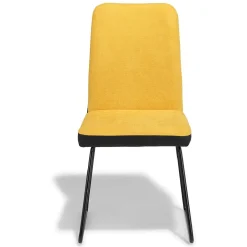Chaise Higgins noire et moutarde x2