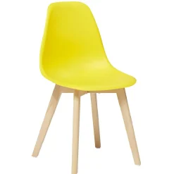 Chaise jaune moutarde avec pieds couleur naturel x2 - Chloé