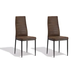 Chaise Jimmy marron x 2