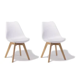 Chaise Kelly blanche x 2