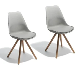 Chaise Kelly grise x2