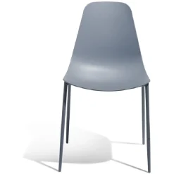Chaise Lenny en polypropylène et métal gris