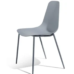 Chaise Lenny en polypropylène et métal gris