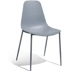 Chaise Lenny en polypropylène et métal gris