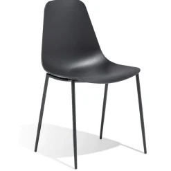 Chaise Lenny en polypropylène et métal noir