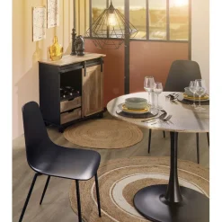 Chaise Lenny en polypropylène et métal noir