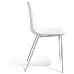 Chaise Lenny en polypropylène et métal blanc