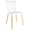 Chaise Lida blanche avec pieds en bois naturel x2