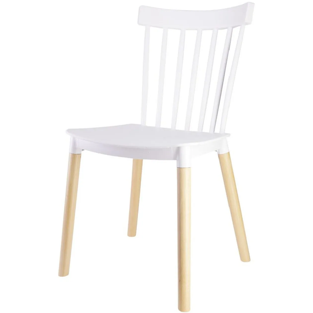 Chaise Lida blanche avec pieds en bois naturel x2