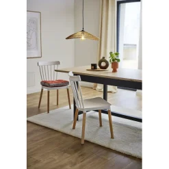 Chaise Lida blanche avec pieds en bois naturel x2