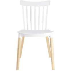 Chaise Lida blanche avec pieds en bois naturel x2