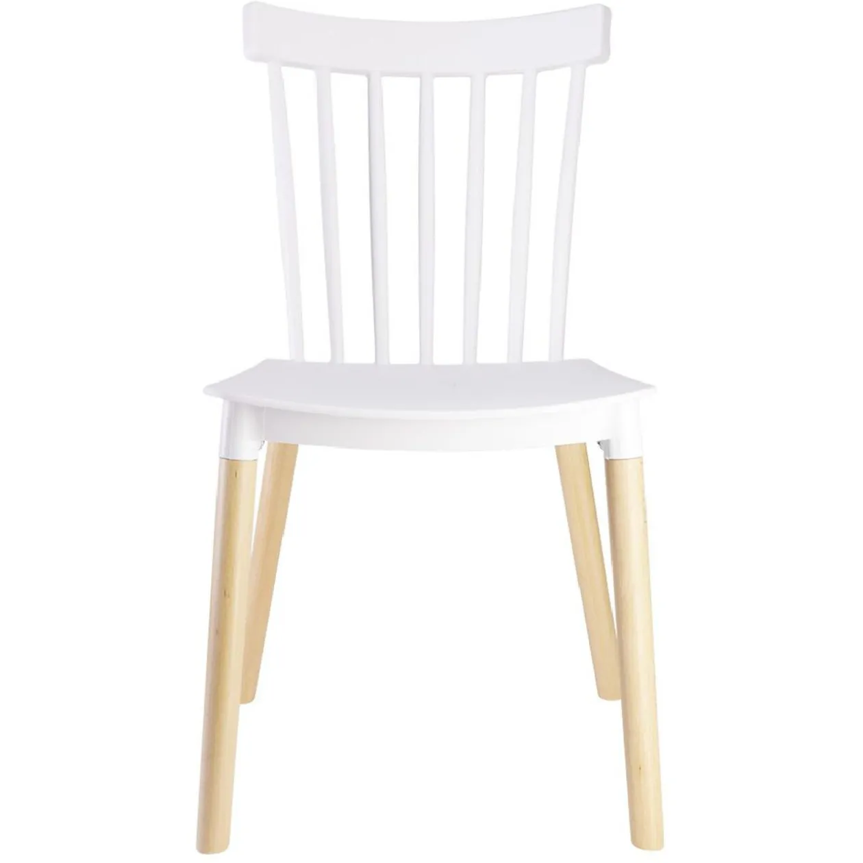 Chaise Lida blanche avec pieds en bois naturel x2