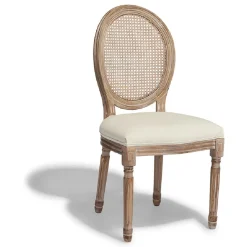Chaise Léonie cannage et écrue