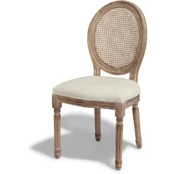 Chaise Léonie cannage et écrue