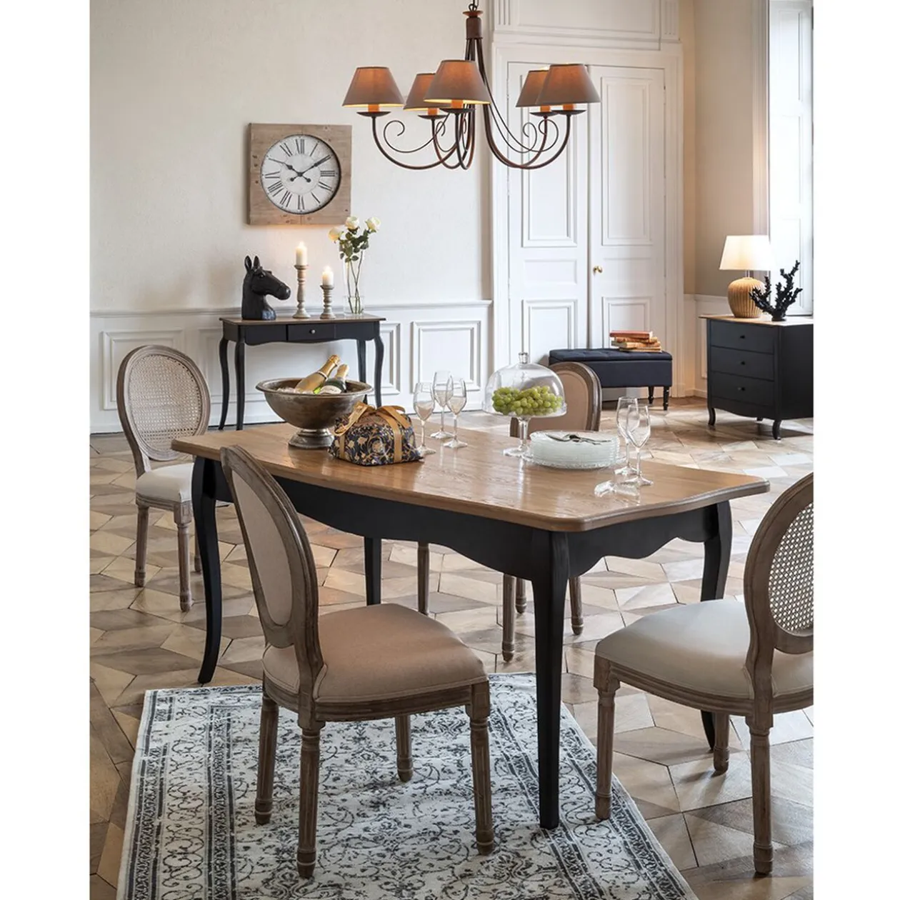 Chaise Léonie cannage et écrue