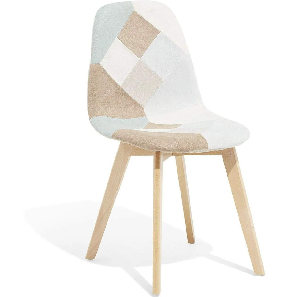 Chaise patchwork beige et blanche x 2