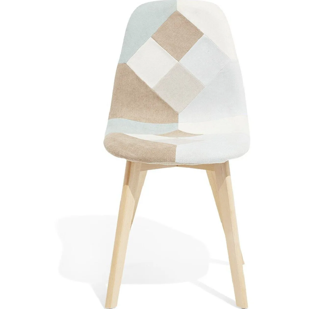 Chaise patchwork beige et blanche x 2