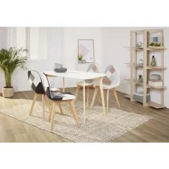 Chaise patchwork noire et blanche x 2