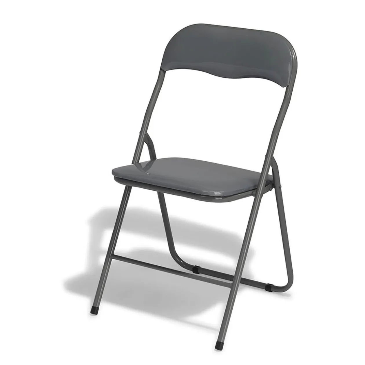 Chaise pliante Tracy métal gris anthracite