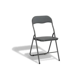 Chaise pliante Tracy métal gris anthracite