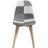 Chaise scandinave Chloé tissu noir et blanc x2