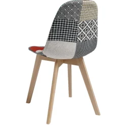 Chaise scandinave Chloé tissu bariolé x2
