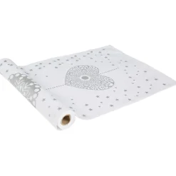 Chemin de table blanc et argenté