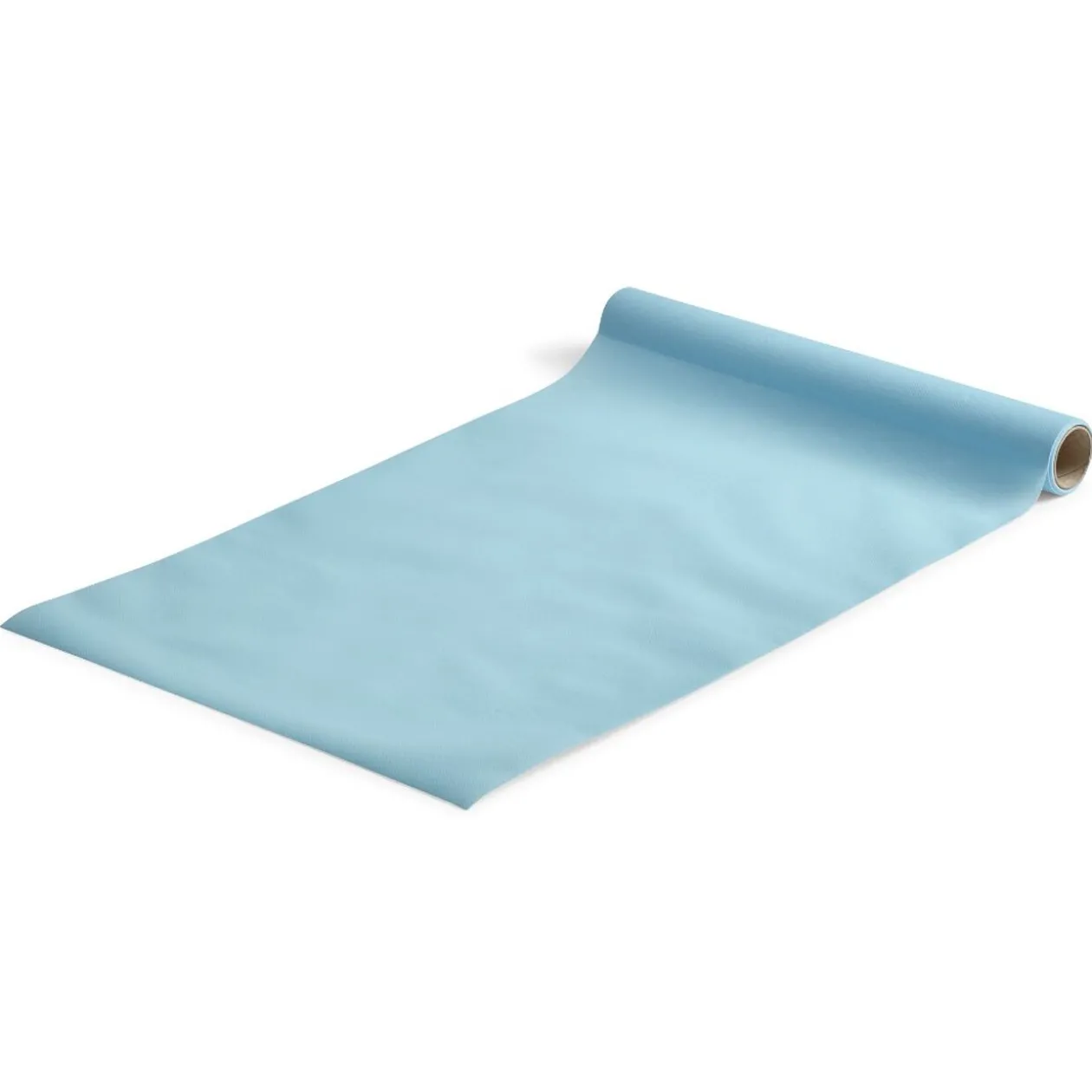 Chemin de table bleu clair effet tissu papier voie sèche 4,8 m