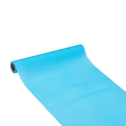 Chemin de table bleu clair effet tissu papier voie sèche 4,8 m