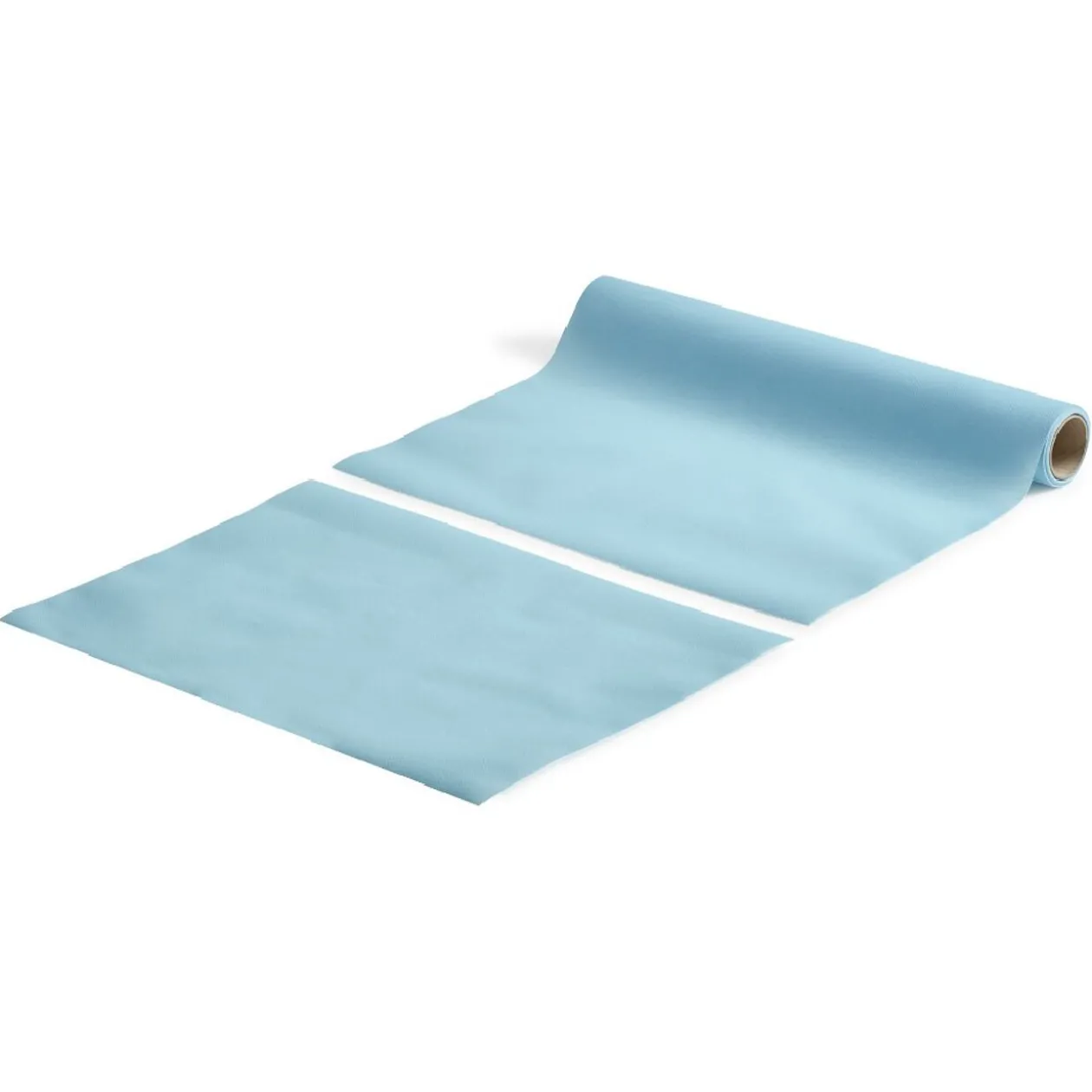 Chemin de table bleu clair effet tissu papier voie sèche 4,8 m