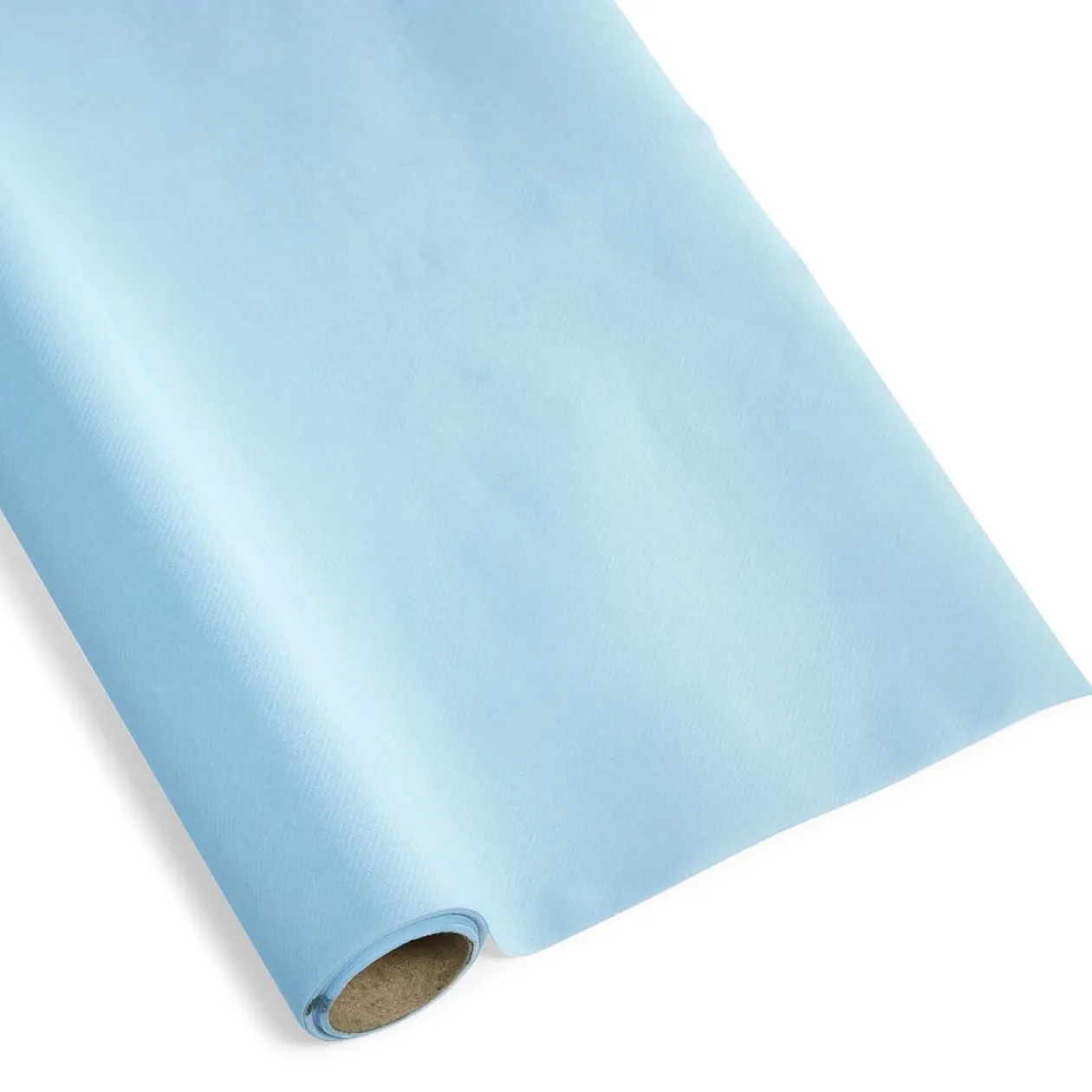 Chemin de table bleu clair effet tissu papier voie sèche 4,8 m