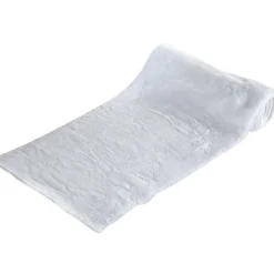 Chemin de table effet fourrure blanc