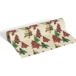 Chemin de table effet jute imprimé Noël